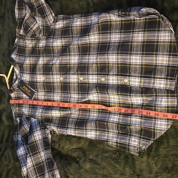 Polo by Ralph Lauren Black and Blue Plaid Button Down Shirt - Picture 13 of 16